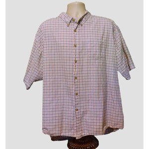 Wrangler Shirt 3XL White Black Red Check Short Sleeve Big &  Tall Cotton